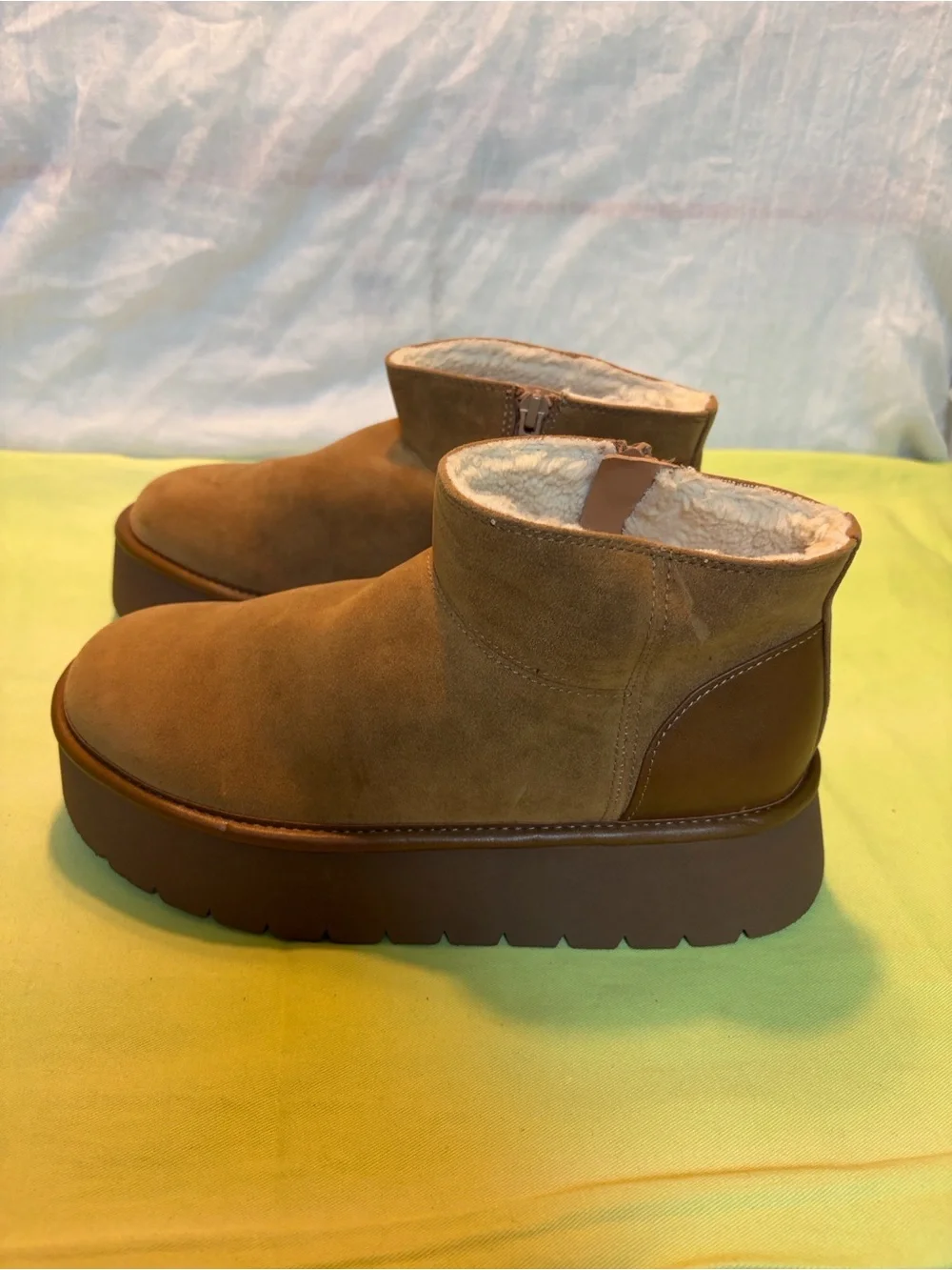 wild fable Tan Suede Platform Ankle Booties